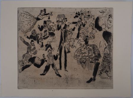 Incisione Chagall - La fête est finie (L'orgie dégénère en rixe)