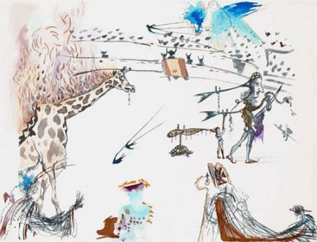 Incisione Dali - La Girafe en Feu (The Burning Giraffe)