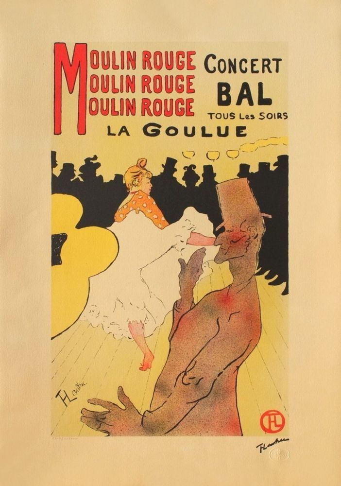 Litografia Toulouse-Lautrec - La Goulue au Moulin Rouge