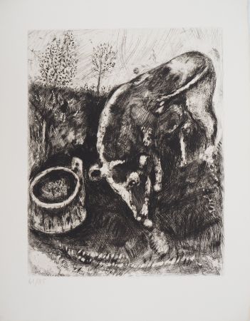 Incisione Chagall - La grenouille qui veut se faire plus grosse que le bœuf