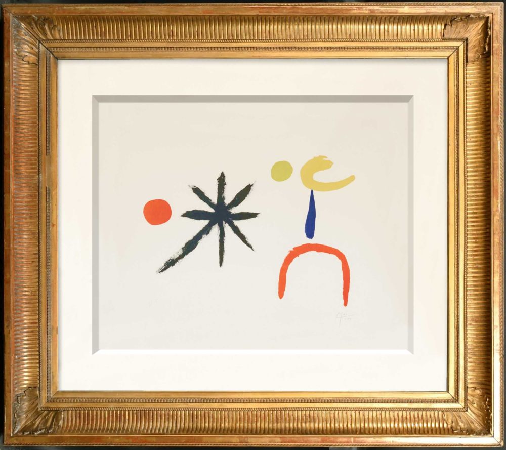 Litografia Miró - La Jeune Fille au Clair de Lune