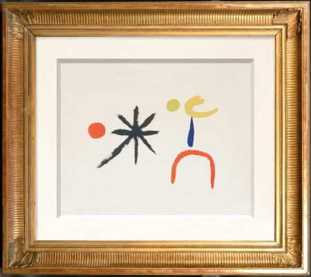 Litografia Miró - La Jeune Fille au Clair de Lune