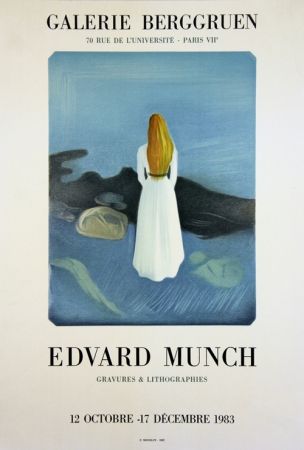 Litografia Munch - La Jeune Fille sur la Jttée