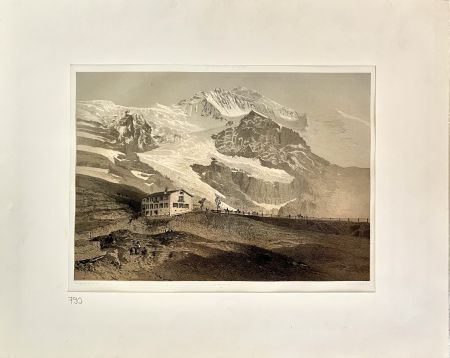 Litografia Martens - La Jungfrau Vue de la Petite Scheideck