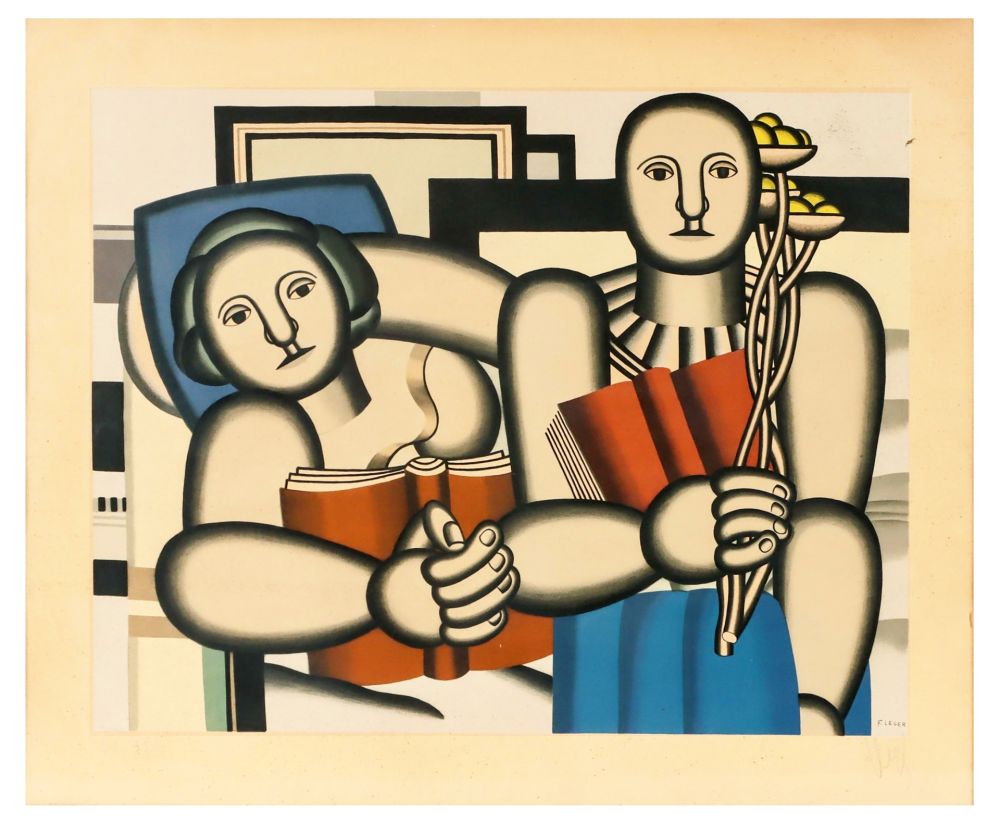 Litografia Leger - LA LECTURE - 1924. Lithographie signée et numérotée 85/350 (Galerie Louis Carré 1953)