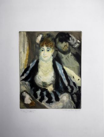 Acquatinta Renoir - LA LOGE (d'après Pierre-Auguste Renoir, gravé par Jacques Villon) 