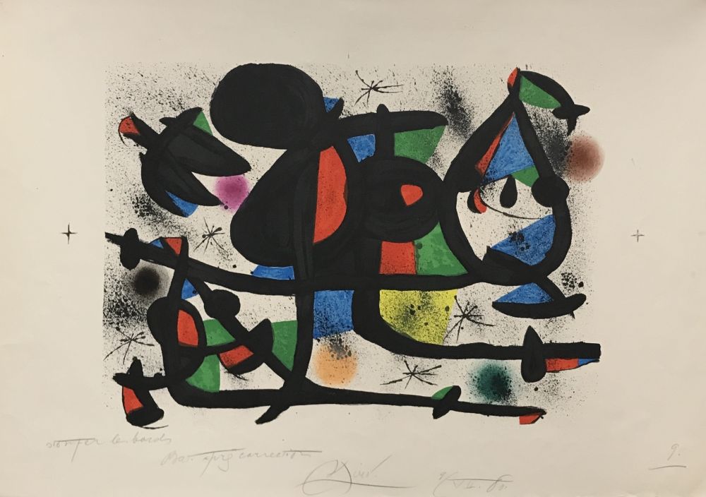 Litografia Miró - La Luge des Amants II (Unique BAT)