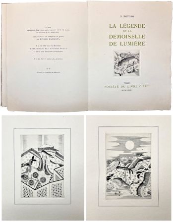 Libro Illustrato Hasegawa - LA LÉGENDE DE LA DEMOISELLE DE LUMIÈRE. 46 gravures originales de Kiyoshi Hasegawa (1933).