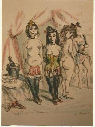 Incisione Foujita - La Mesangere (Four prostitutes)