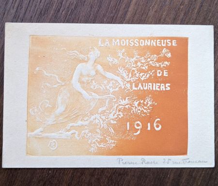 Non Tecnico Roche - La moissonneuse de lauriers (greeting card for 1916)