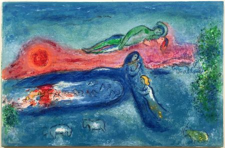 Litografia Chagall - LA MORT DE DORCON (Daphnis et Chloé - 1961)