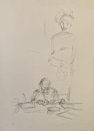Litografia Giacometti - La mère de l'artiste lisant sous la lampe à Stampa I