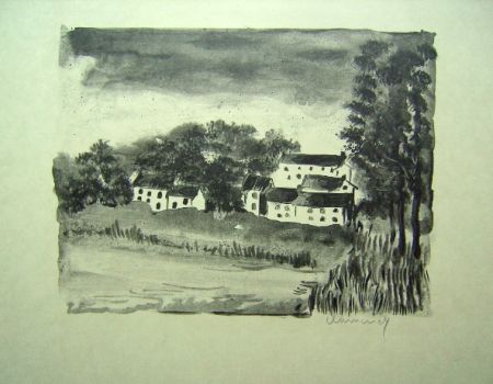 Litografia Vlaminck - La Naze, le Village