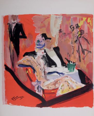 Litografia Domergue - La Parisienne : Chez Maxim's, 1956