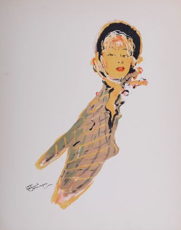 Litografia Domergue - La Parisienne : Guillaumette, 1956