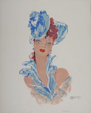 Litografia Domergue - La Parisienne : Jacqueline, 1956