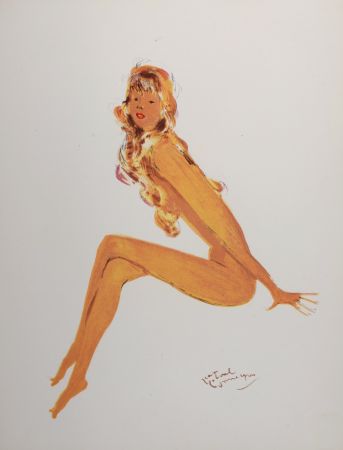 Litografia Domergue - La Parisienne : Sylvie, 1956