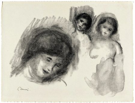 Litografia Renoir - La Pierre au trois croquis
