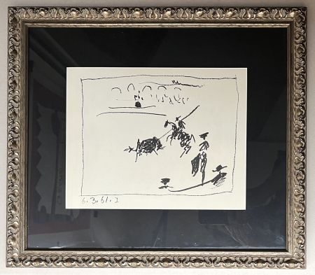 Litografia Picasso - LA PIQUE (A los toros). Lithographie originale (1961)