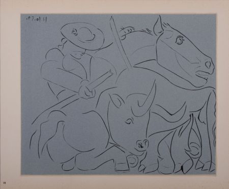Linoincisione Picasso (After) - La pique cassée, 1962