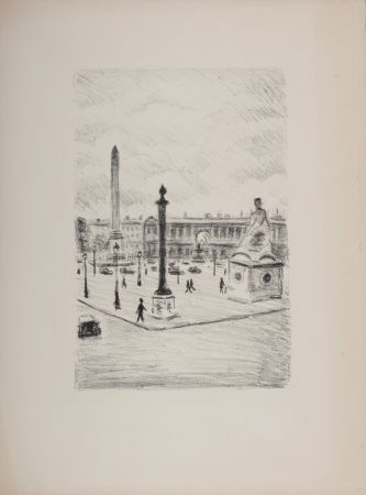 Litografia Marquet - La Place de la Concorde, 1950