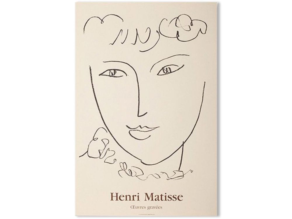 Litografia Matisse - LA POMPADOUR. Affiche en lithographie pour l'exposition de 1951.