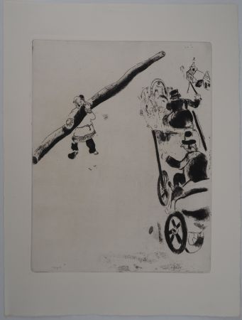 Incisione Chagall - La rencontre d'un paysan