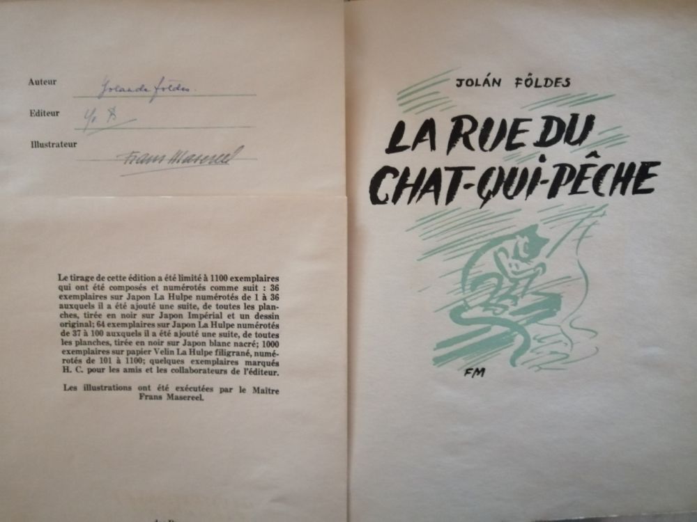 Libro Illustrato Masereel - La Rue du Chat-qui-pêche 