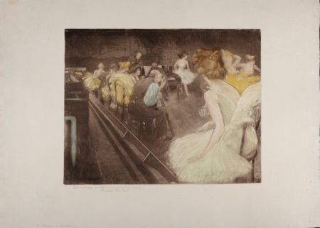 Acquaforte E Acquatinta Ranft - La répétition de ballet, c. 1900