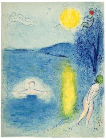 Litografia Chagall - LA SAISON D'ÉTÉ (de la Suite Daphnis & Chloé - 1961)