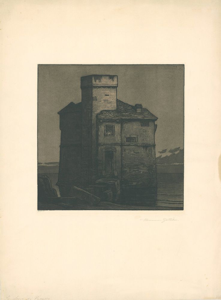 Acquaforte E Acquatinta Gattiker - La Torre di Rapallo (Torre Pagana)