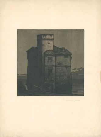 Acquaforte E Acquatinta Gattiker - La Torre di Rapallo (Torre Pagana)