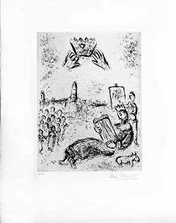 Incisione Chagall - La tour du Roi David