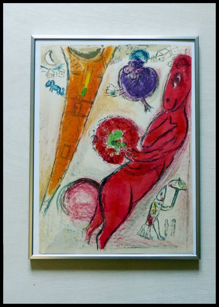 Litografia Chagall - LA TOUR EIFFEL A L ANE