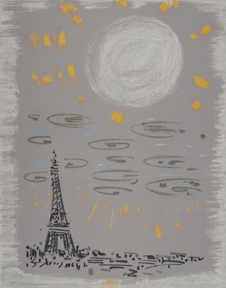 Litografia Masson - La Tour Eiffel au ciel gris, 1962