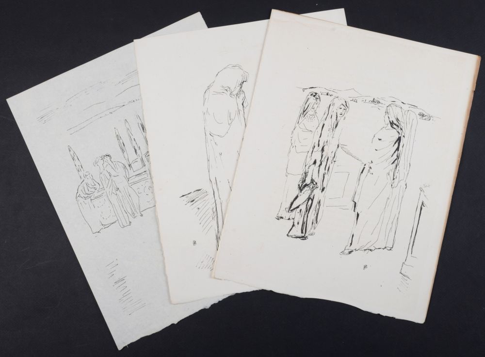 Litografia Bonnard - La vie de Sainte Monique #10, 1930 - Set of 3 lithographs- Set of 3 litographss