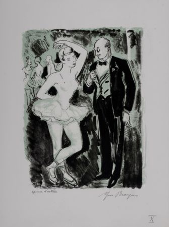 Litografia Brayer - L'abonné dans les coulisses #X, 1949 - Hand-signed