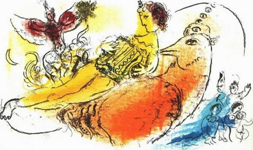 Litografia Chagall - L'Accordeoniste