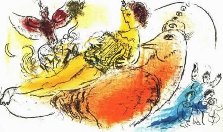 Litografia Chagall - L'Accordeoniste