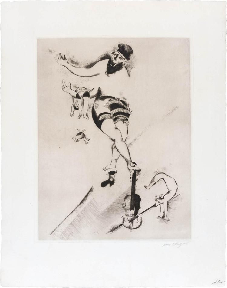 Acquaforte Chagall - L'acrobate au violon