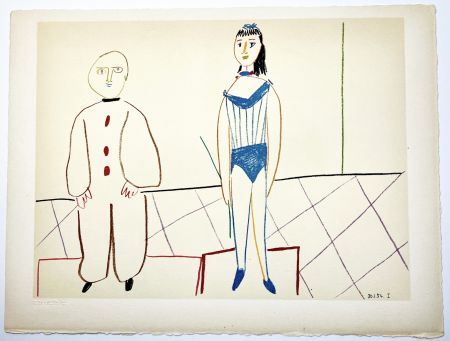 Litografia Picasso - L'Acrobate et le Clown (de La Comédie Humaine - Verve 29-30. 1954).