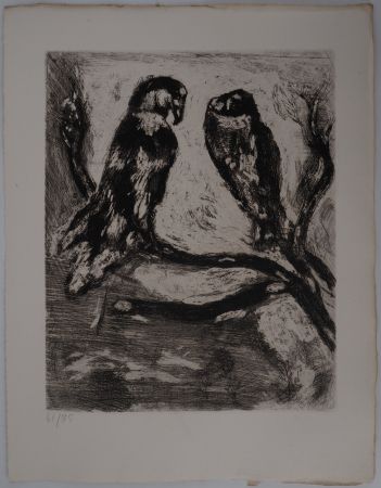 Incisione Chagall - L'aigle et le hibou