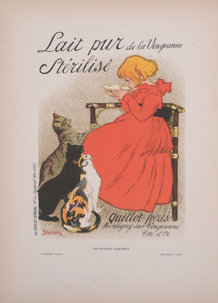 Litografia Steinlen - Lait Pur de la Vingeanne, 1897