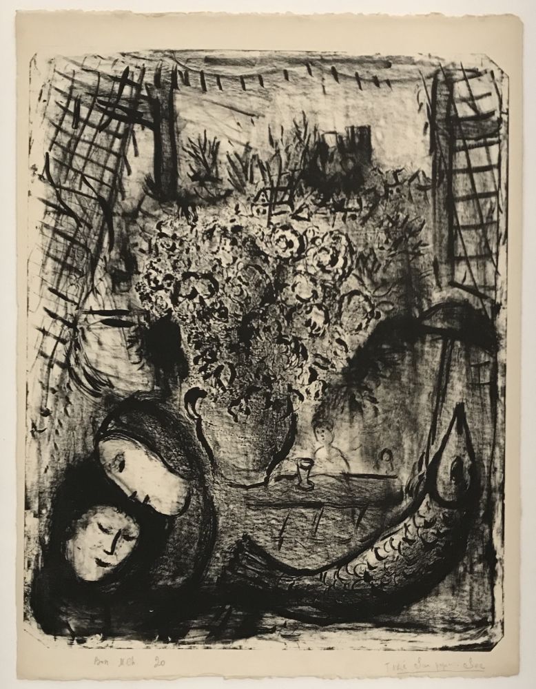 Litografia Chagall - Landscape 2nd state (Paysage 2e état)