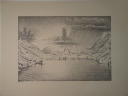 Litografia Stöcklin - Landschaft bei Morcote.