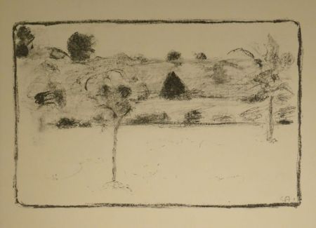 Litografia Amiet - (Landschaft mit Bäumen)
