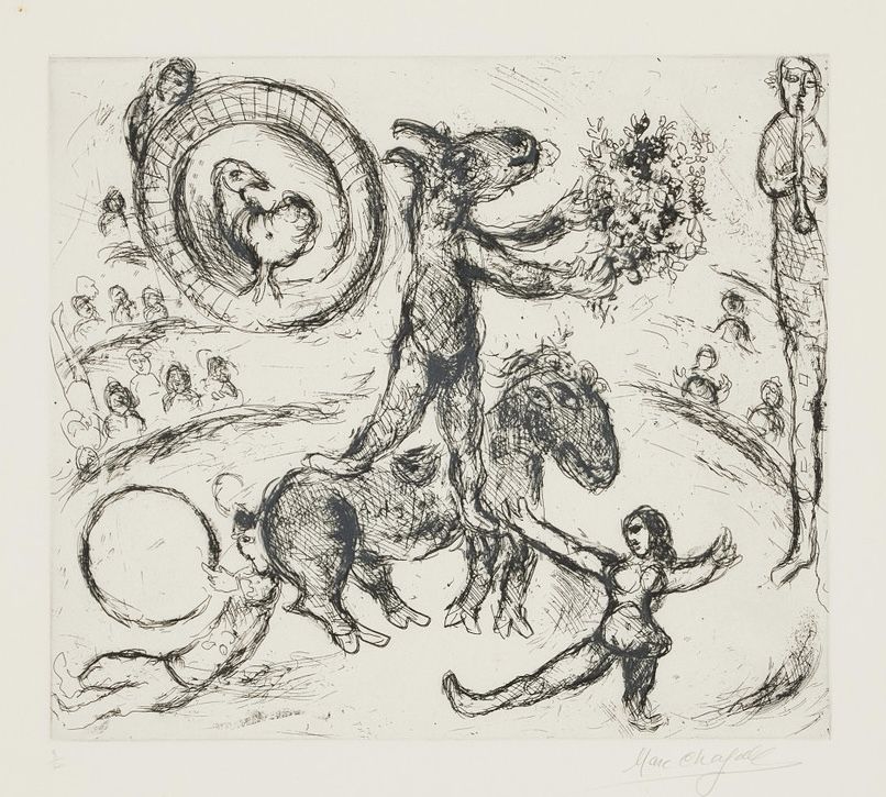Incisione Chagall - L'Ane au bouquet de fleurs