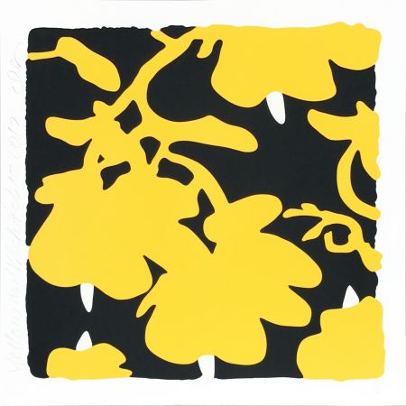 Serigrafia Sultan - Lantern Flowers - Yellow/Black Background