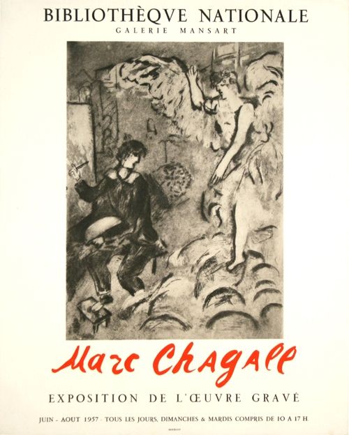 Litografia Chagall - L'Apparition Galerie  Mansart