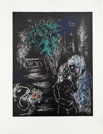 Litografia Chagall - L'Arbre Vert aux Amoureux